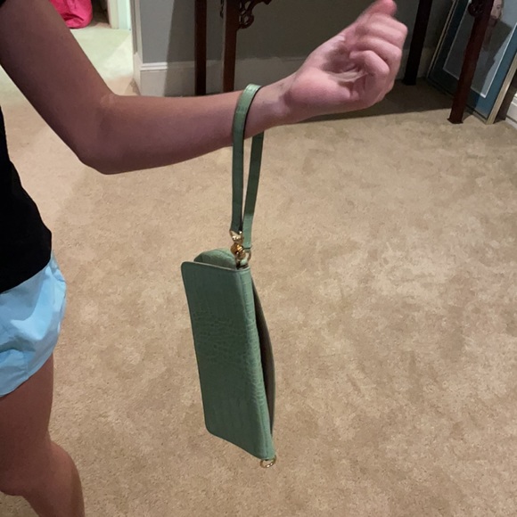 Leather lime green Kate Spade lizard purse - Picture 10 of 14